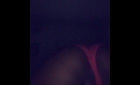 Ebony masterbating in pink panties